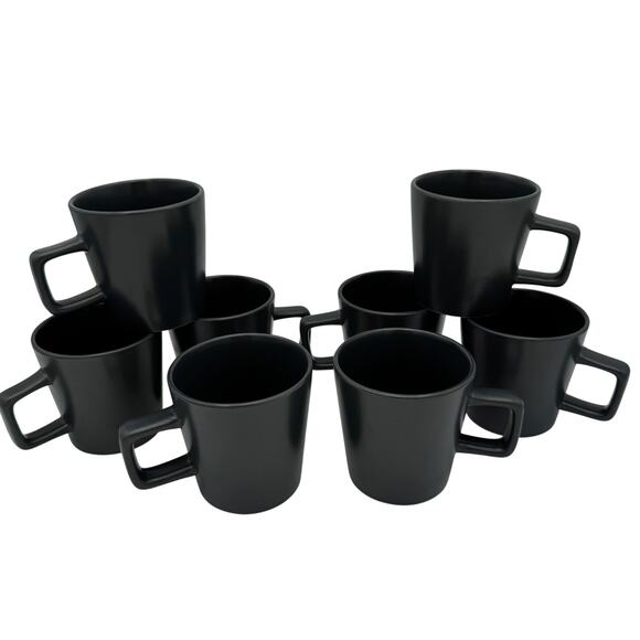 Celina Coffee Tea Mugs Matte Gray Modern Coupe Set of 4 - Picture 7 of 8
